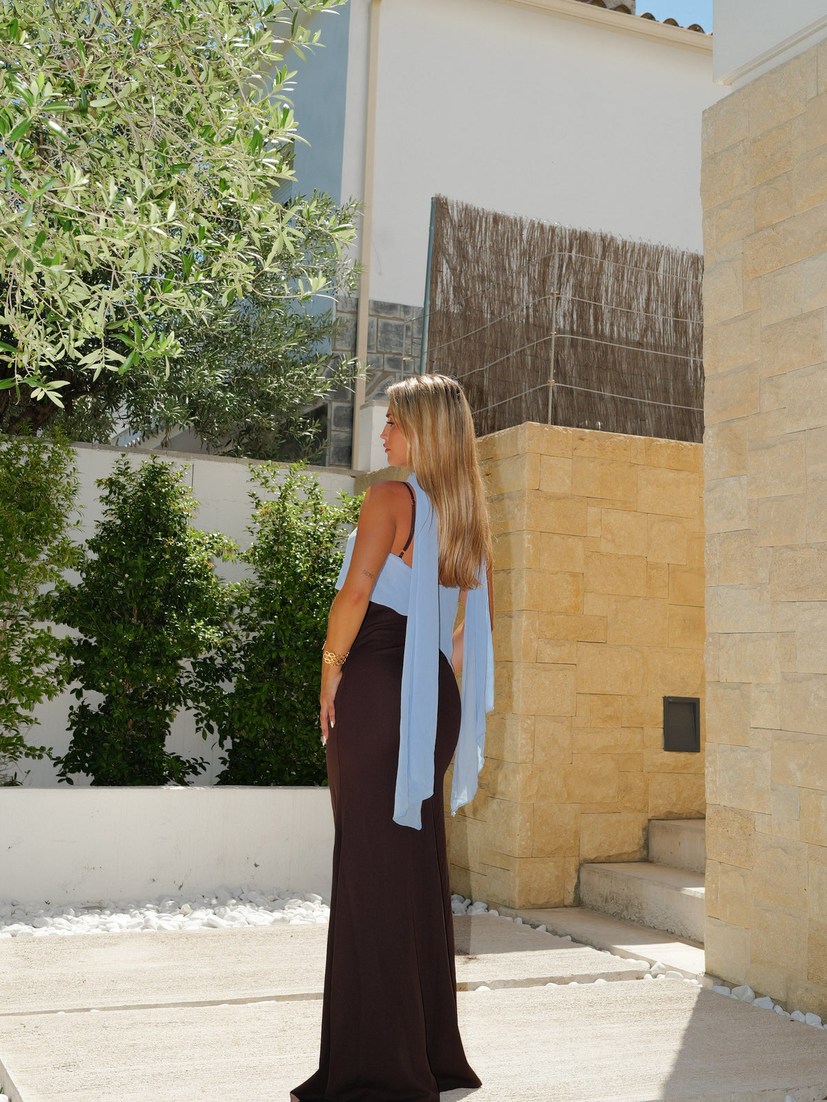 blosee Two-Tone Chocolate Chiffon Asim Dress