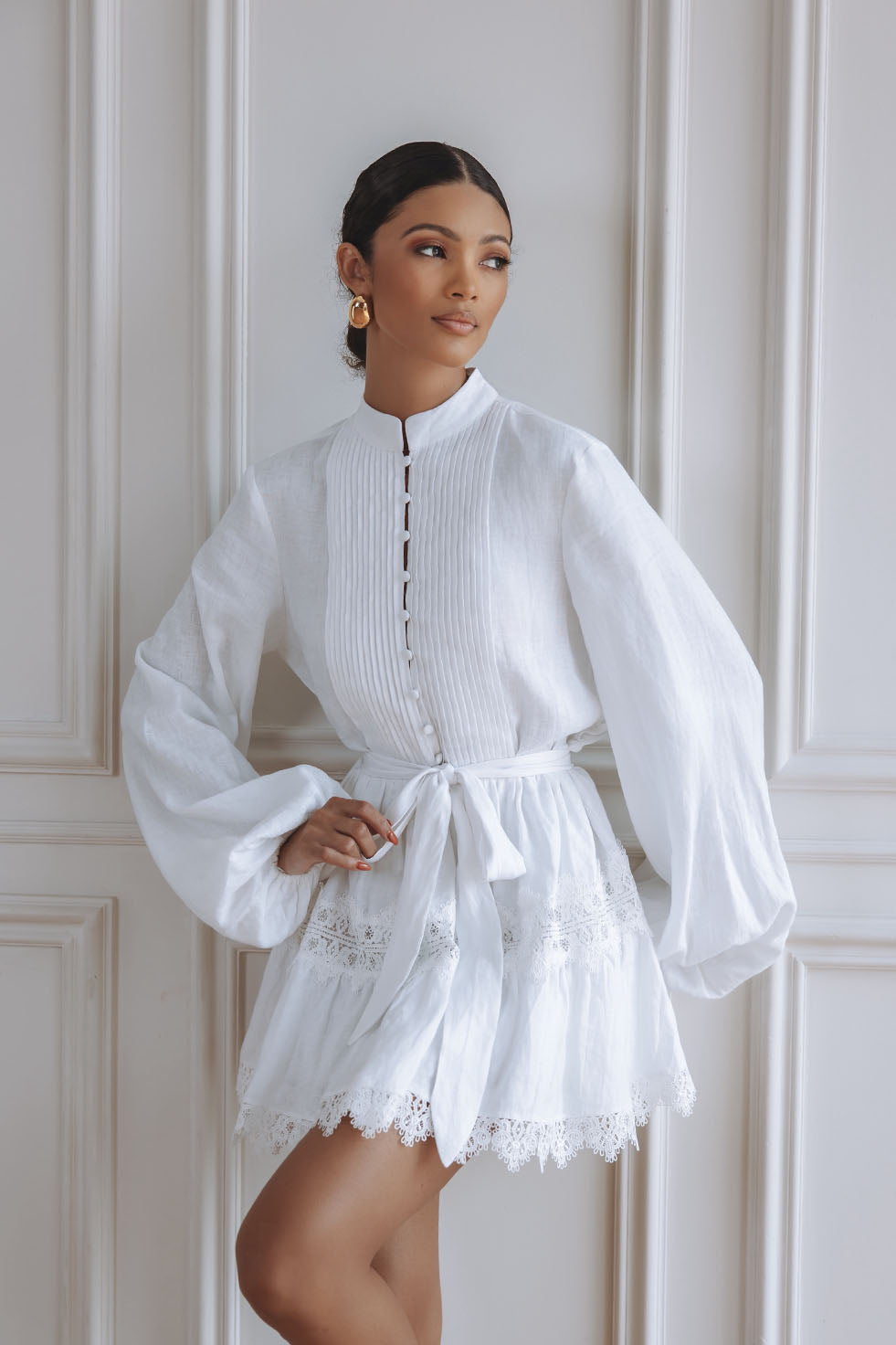 blosee Aurelie Trim Linen Dress