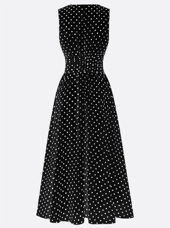 fehaute Dames Mouwloze A-Lijn Maxi-Jurk met Ronde Hals