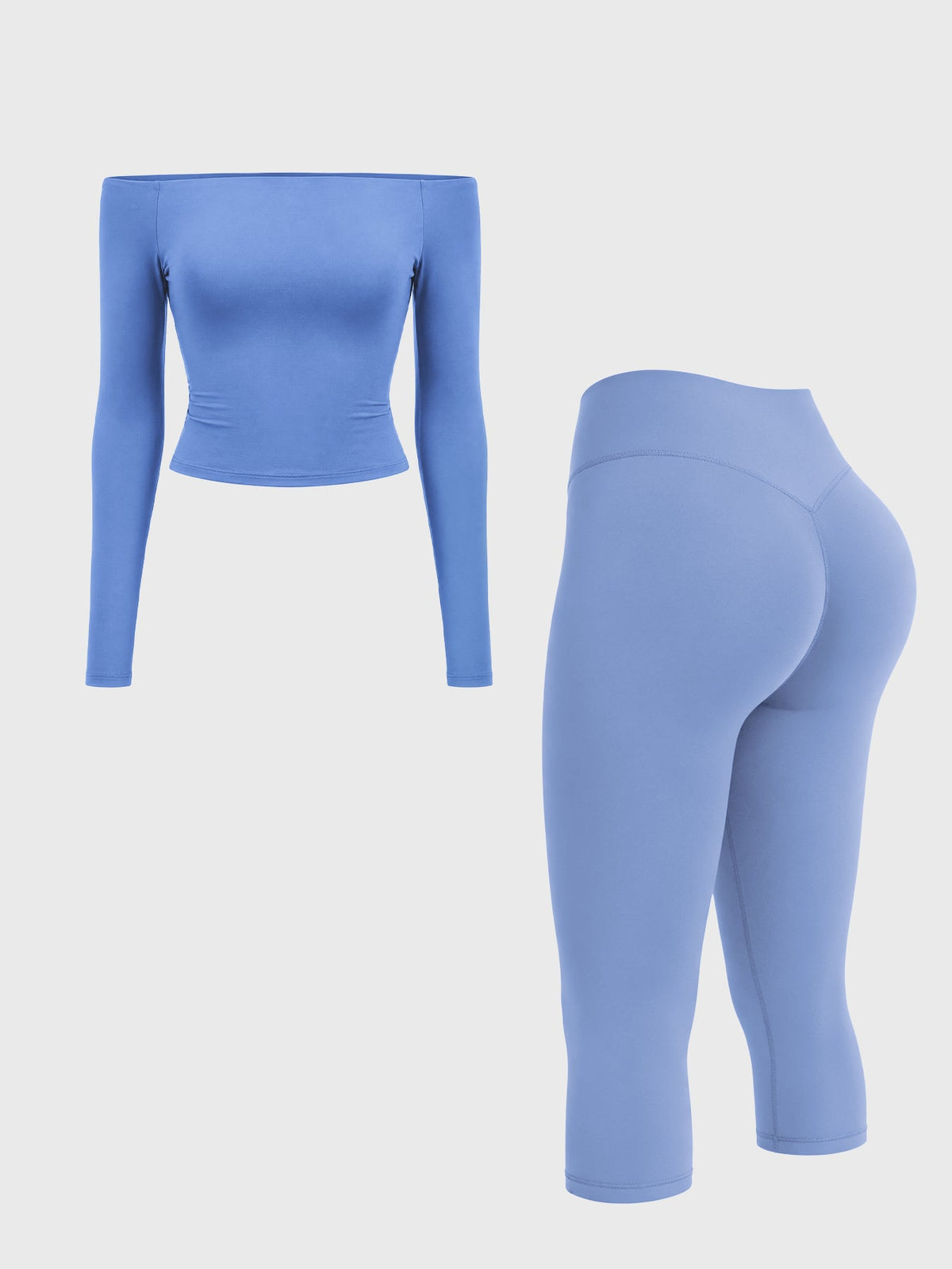 Blosee Kylie Off-Shoulder Capri Leggings Set
