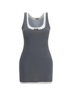 MIU GREY TOP MINI DRESS