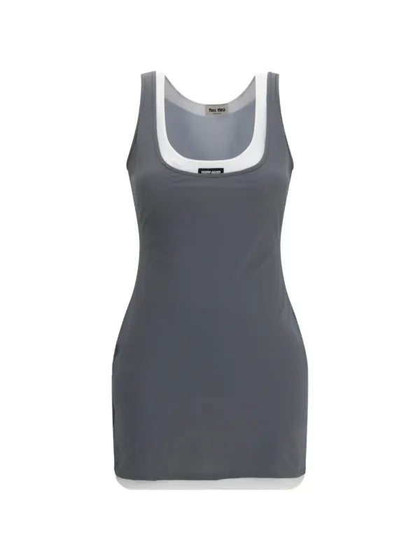 MIU GREY TOP MINI DRESS