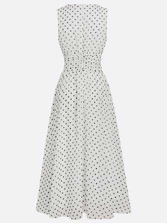 fehaute Dames Mouwloze A-Lijn Maxi-Jurk met Ronde Hals
