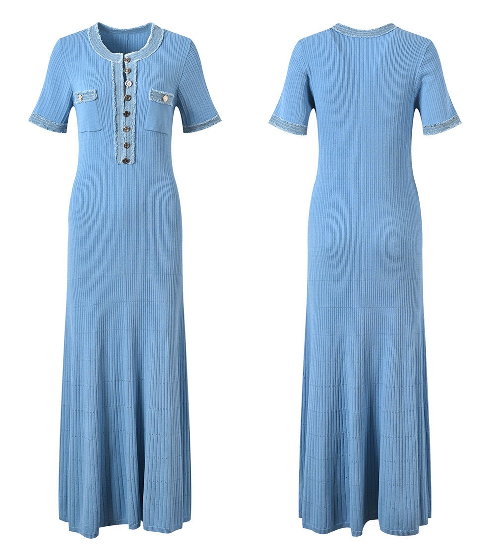 SANDRO BLUE DENIM DRESS