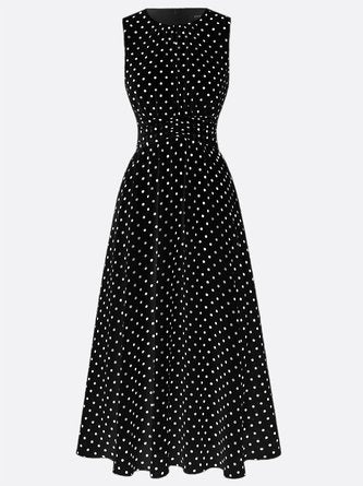 fehaute Dames Mouwloze A-Lijn Maxi-Jurk met Ronde Hals