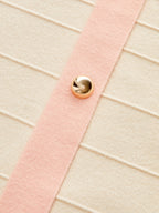 Color-Block Knit Midi Dress with Decor Button