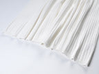 SANDRO DENIM-TRIM KNITTED MAXI DRESS - WHITE
