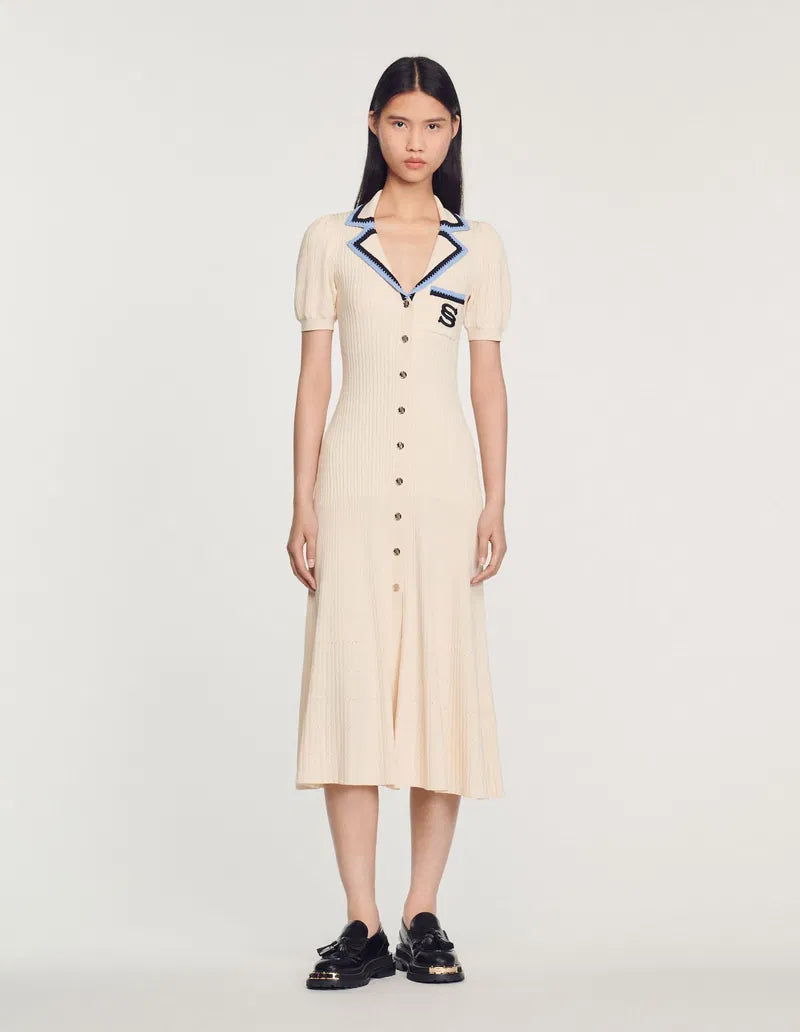 SANDRO LONG RIB DRESS
