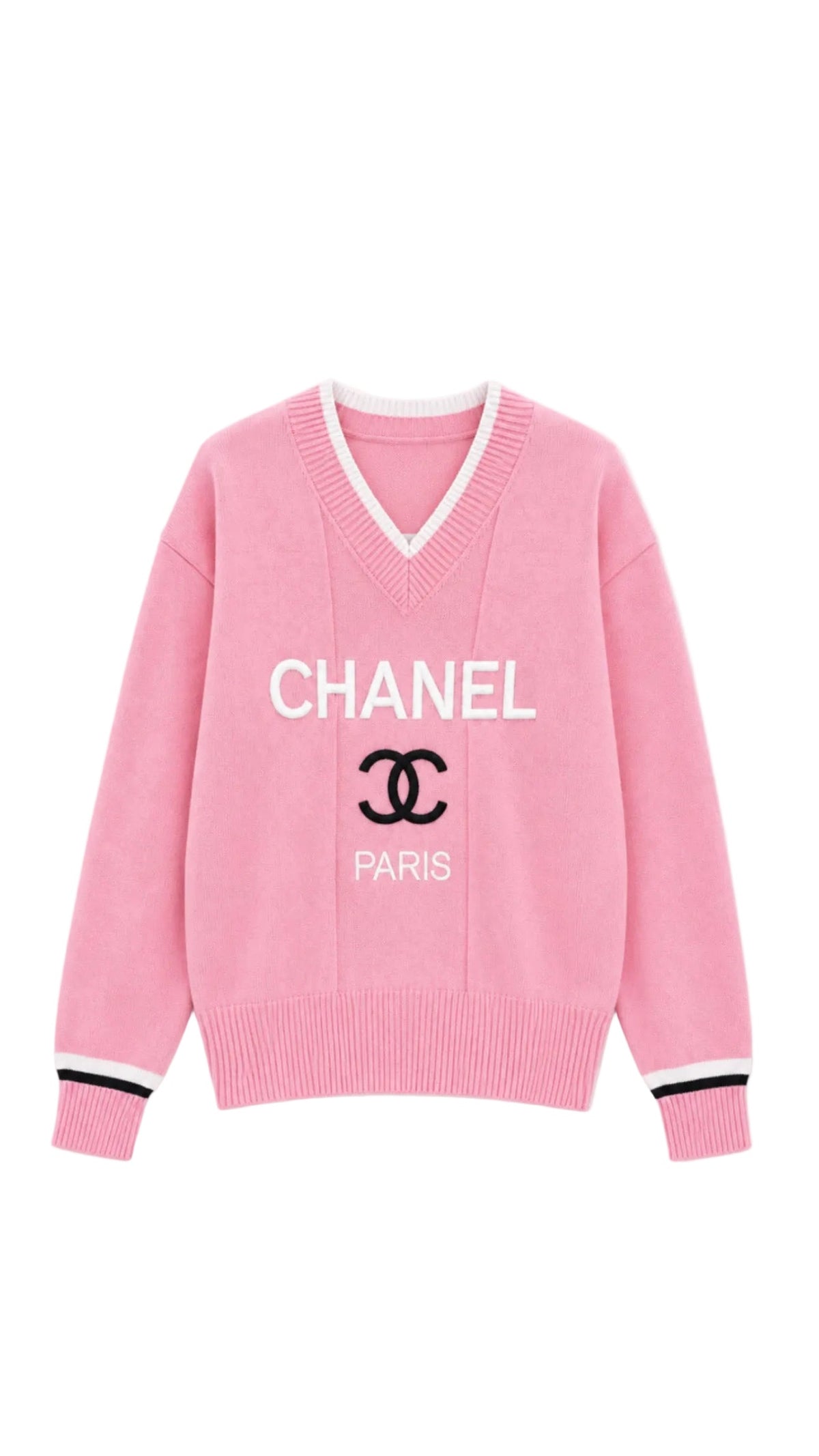 CH Interlocking Varsity V-Neck Sweater
