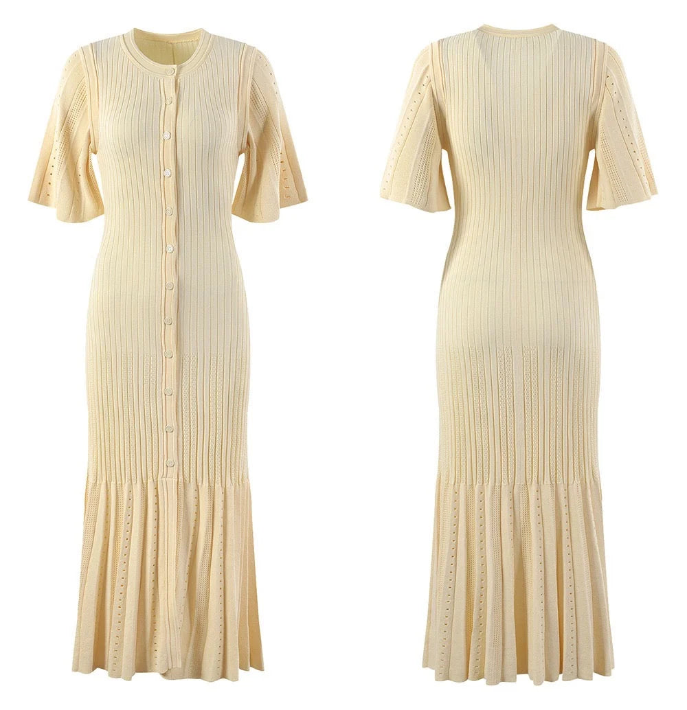 SANDRO SHORT SLEEVE KNIT DRESS