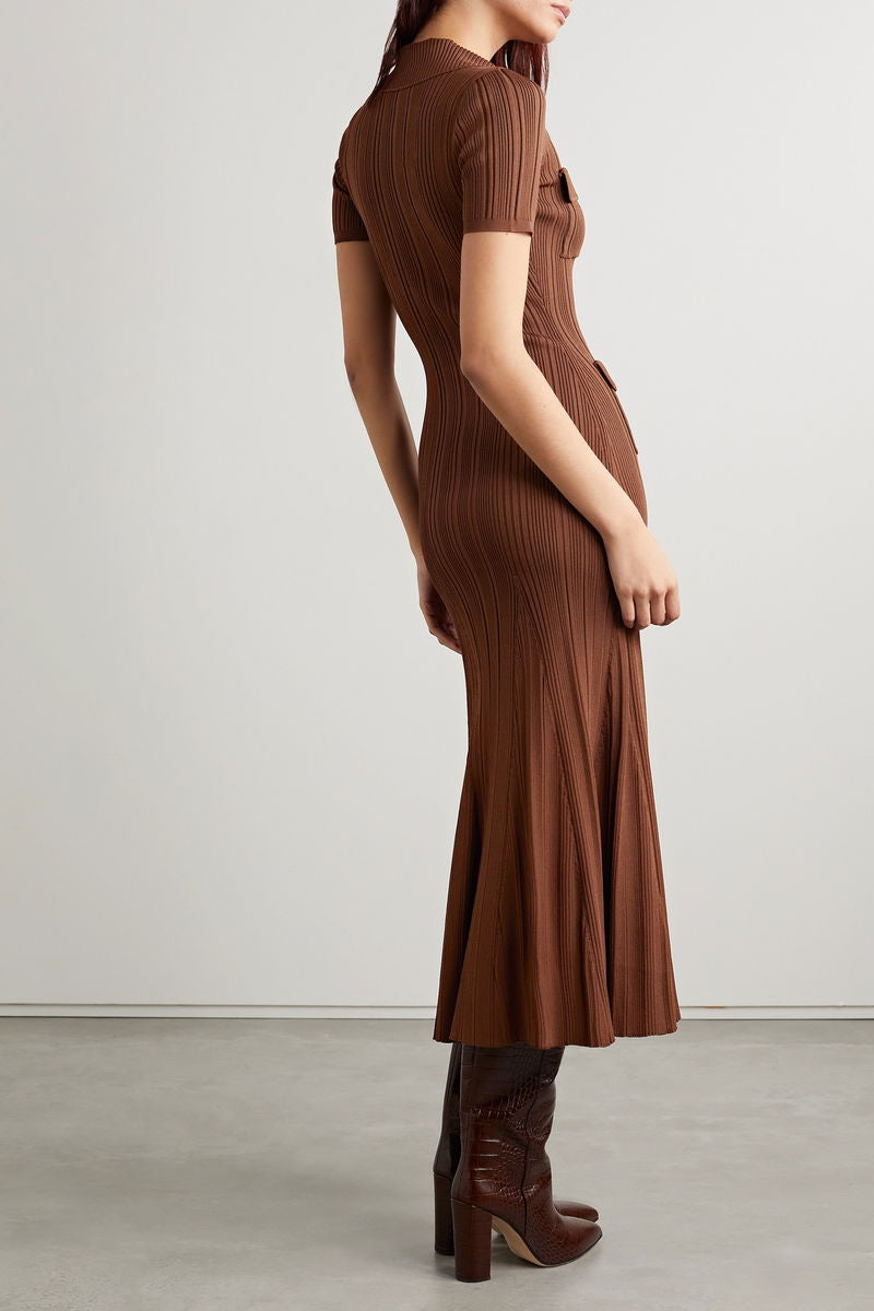 SELF BROWN KNIT DRESS