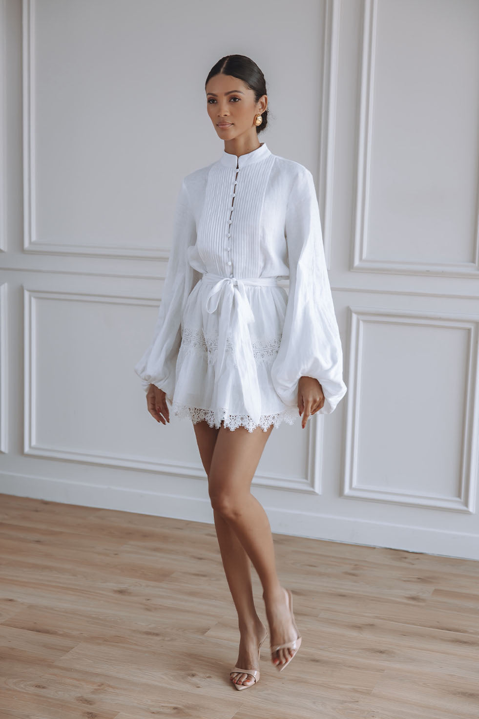 blosee Aurelie Trim Linen Dress