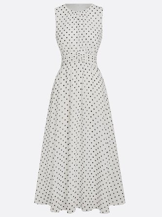 fehaute Dames Mouwloze A-Lijn Maxi-Jurk met Ronde Hals