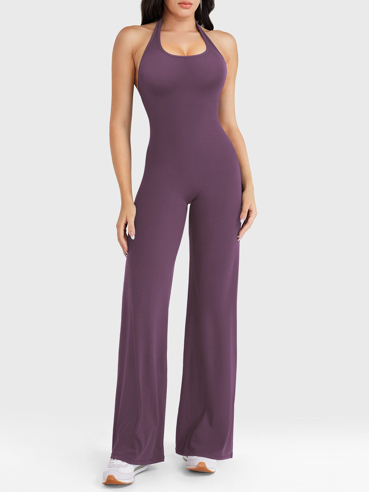 Blosee CoreFlex Halter Straight Leg V-Back Jumpsuit