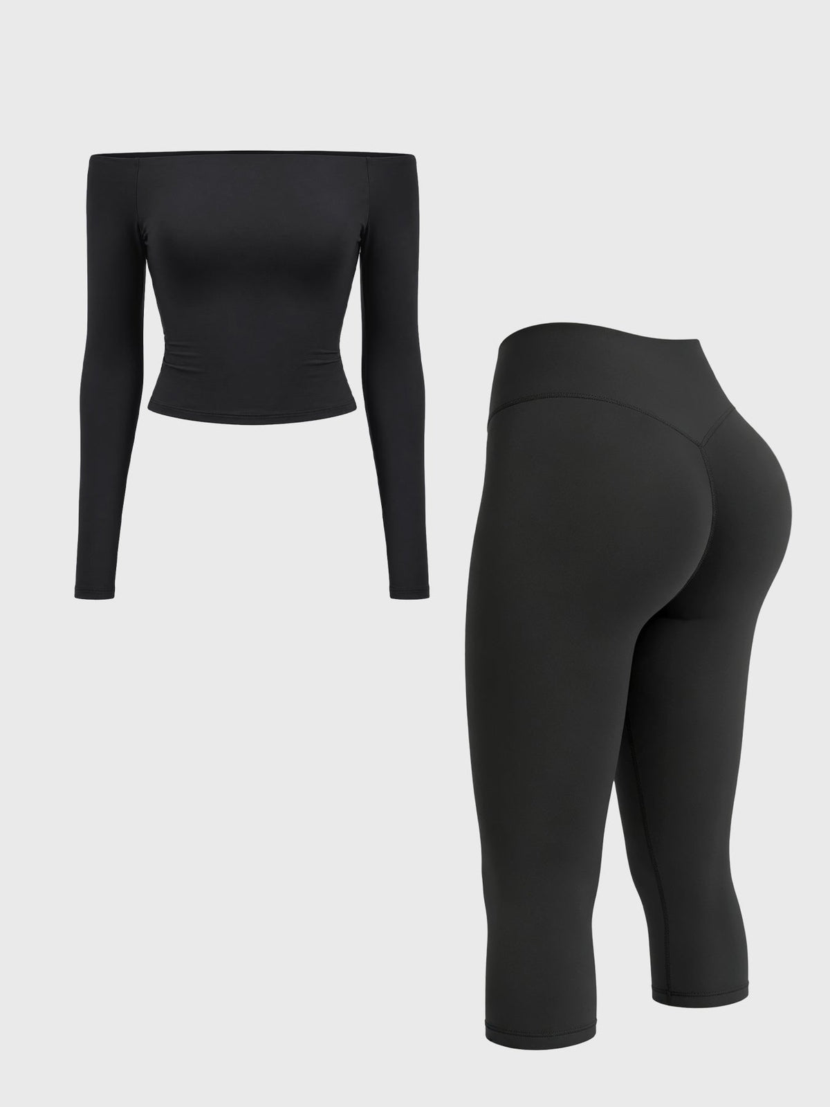 Blosee Kylie Off-Shoulder Capri Leggings Set