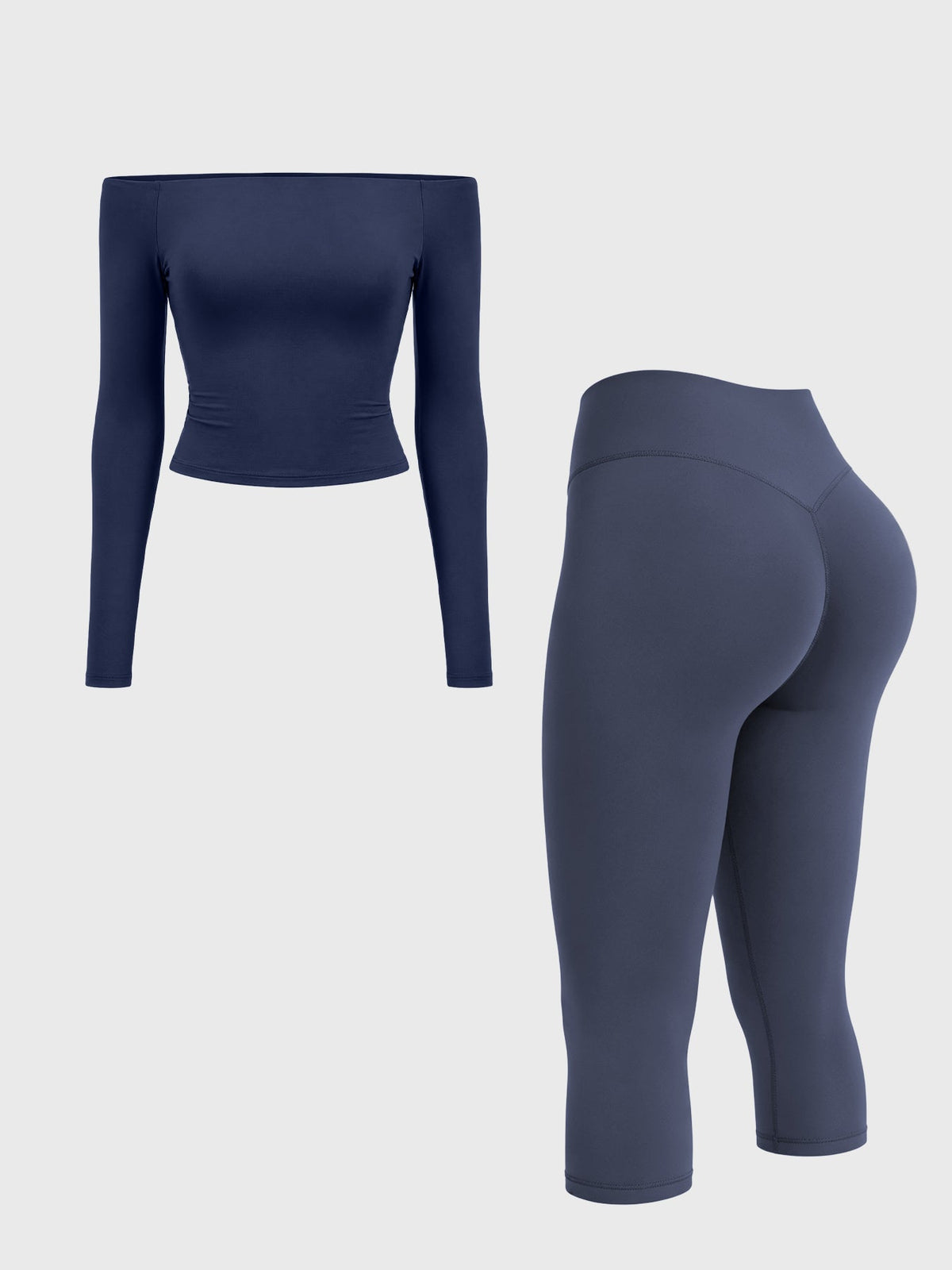 Blosee Kylie Off-Shoulder Capri Leggings Set