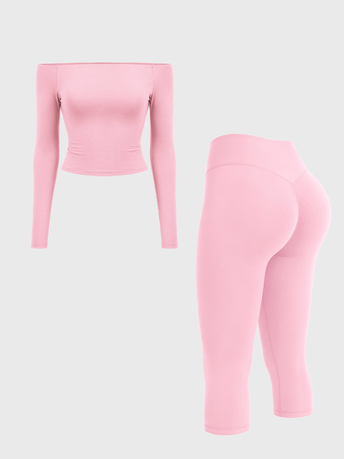 Blosee Kylie Off-Shoulder Capri Leggings Set