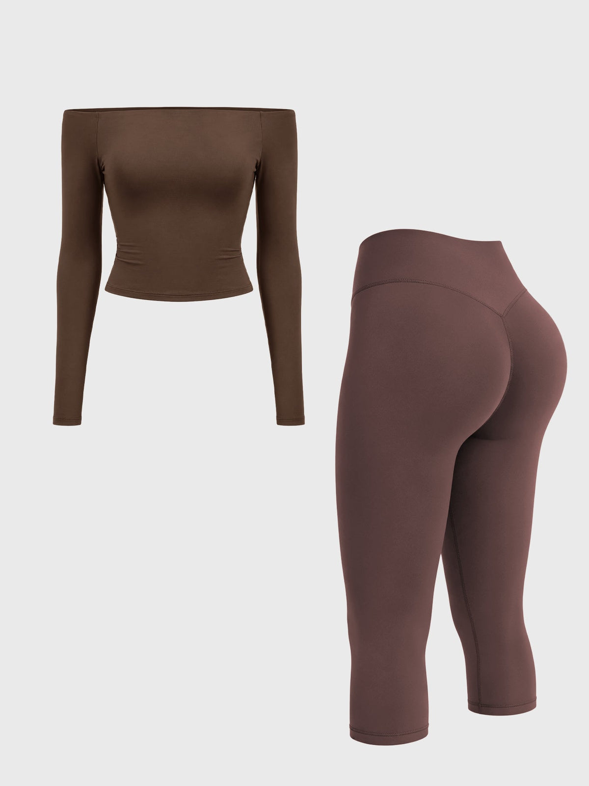 Blosee Kylie Off-Shoulder Capri Leggings Set